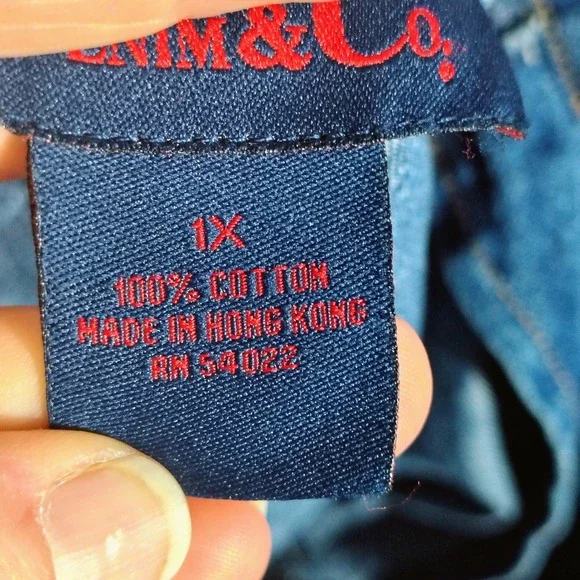 DENIM &‎ CO cowgirl 1X Blue Denim Button Front Blazer Jacket 100% Cotton vintage - Picture 6 of 8